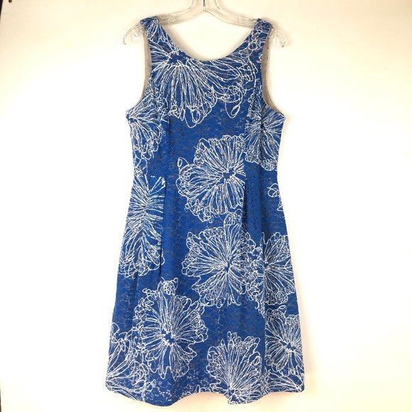 Women's Blue Floral Robbie Bee Cotton Midi Dress Size 12 box 2 - Picture 1 of 8